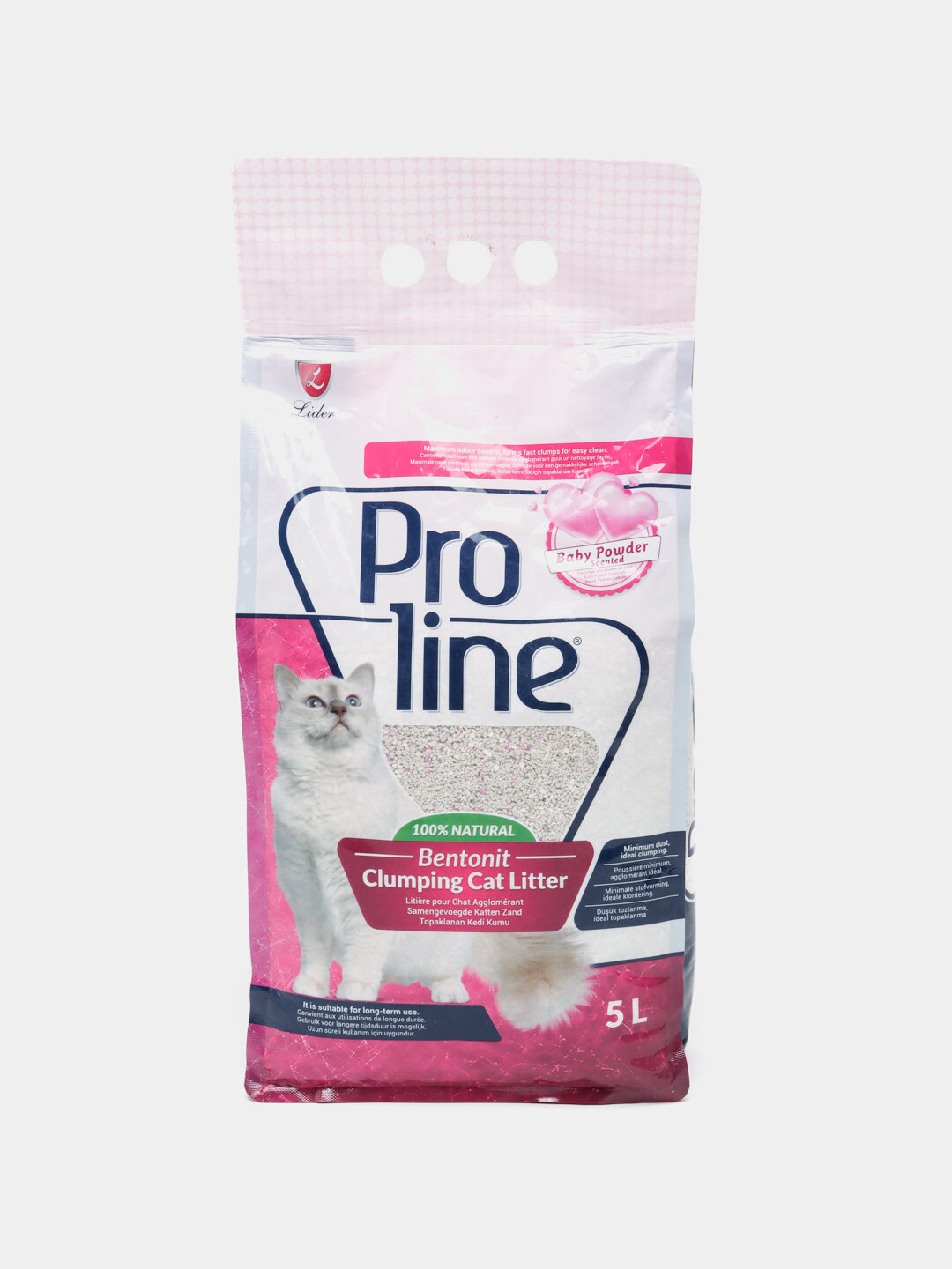 Наполнитель Proline, комкающийся, с ароматом присыпки для детей, 4,25 кг — фото 1