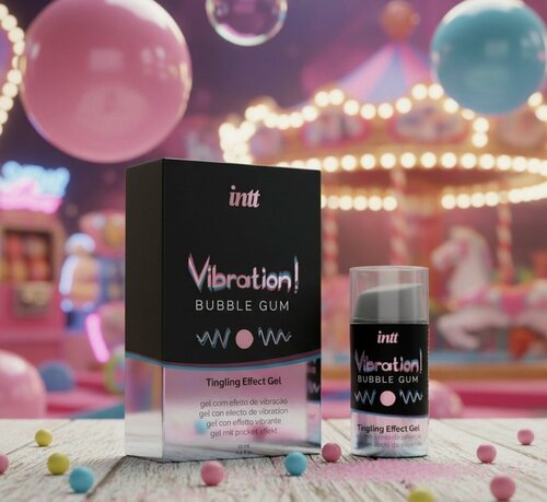 Изображение товара Вибратор-гель INTT Bubble Gum, на водной основе, для клитора и вагины, с ароматом жвачки
