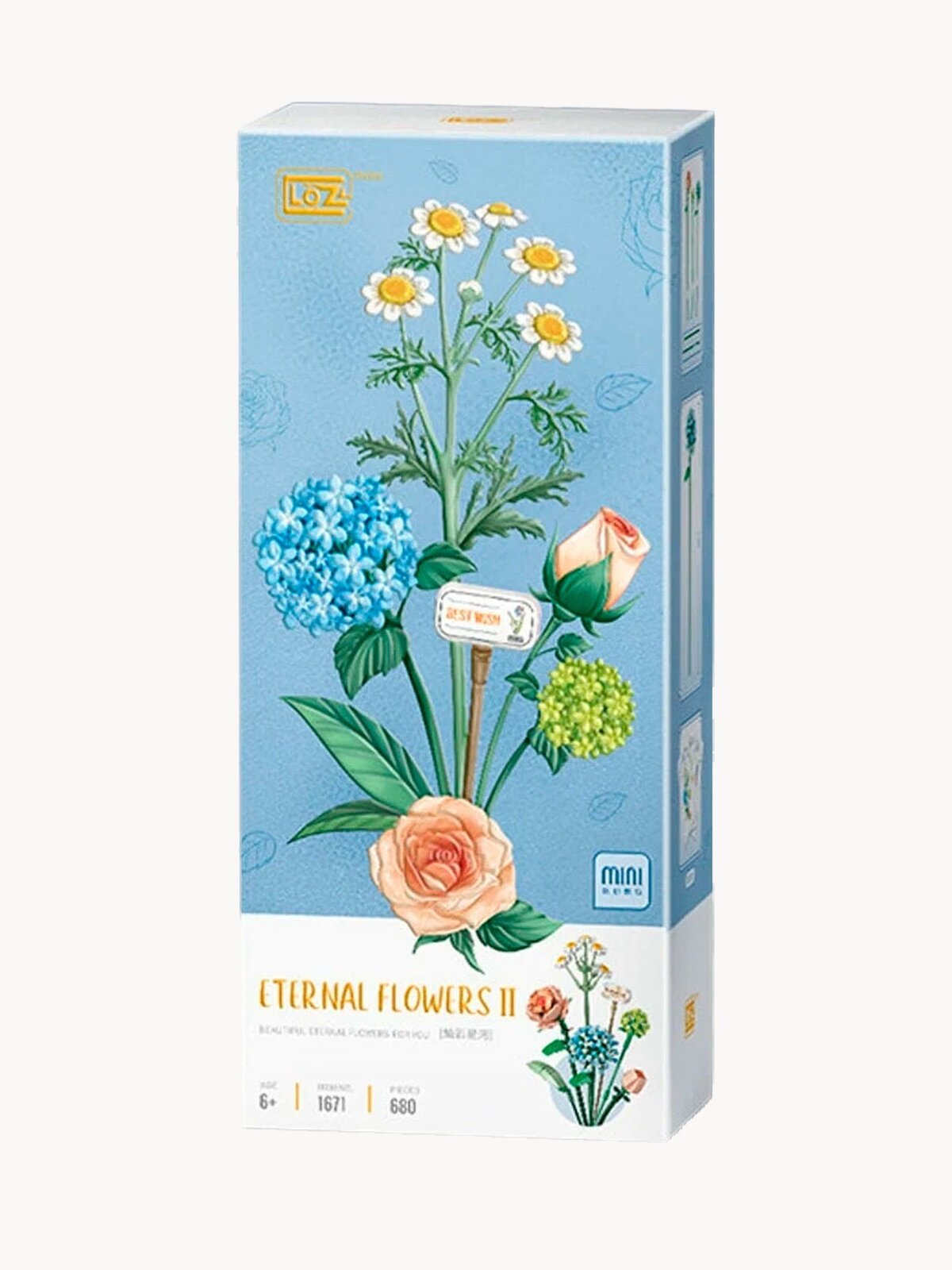 Конструктор LOZ 1671 серия Вечные цветы 680 деталей
