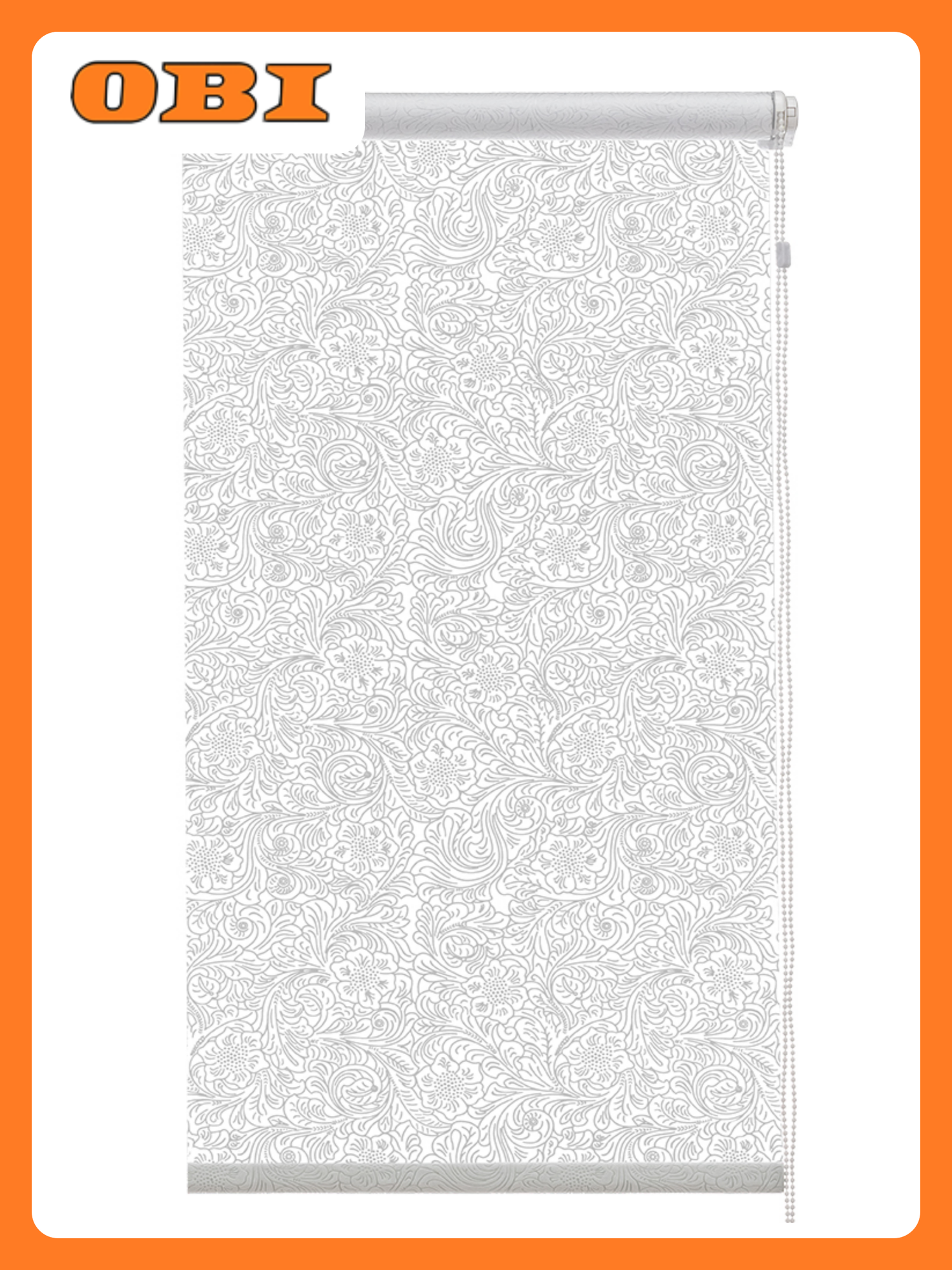 Рулонные шторы Тикаль, белые, 60x150 см, с рисунком, пыле-влагоотталкивающие