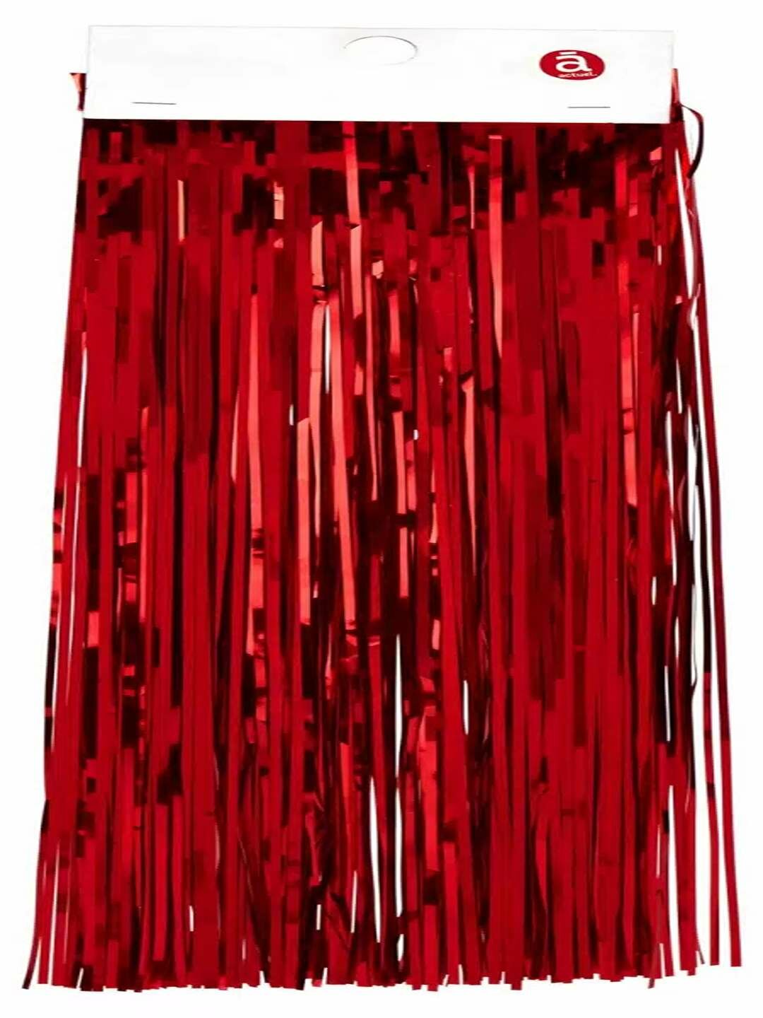 Новогодний красный декоративный дождик — эффектное украшение для праздника, 1 штука.