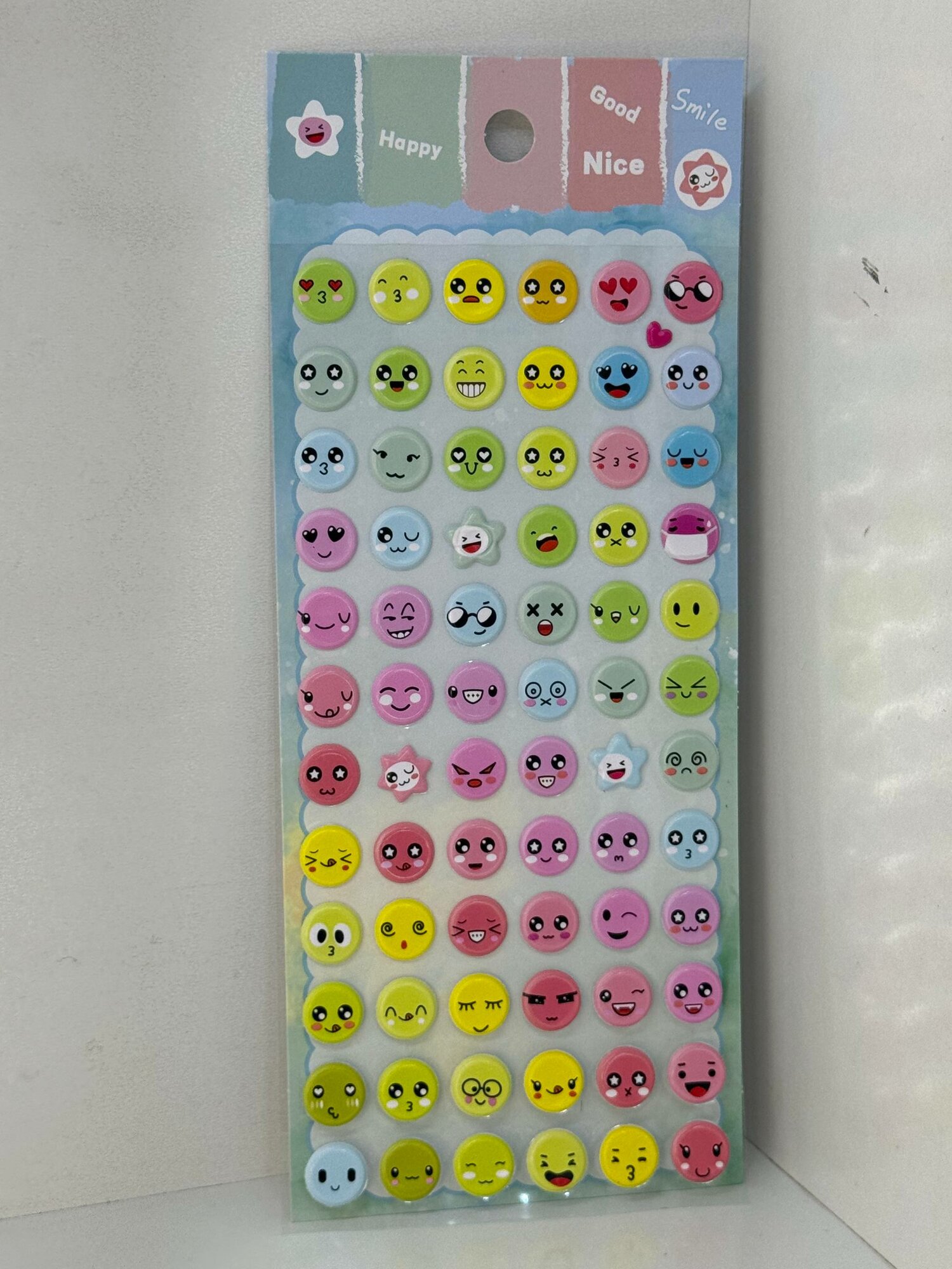 Набор объемных 3D-наклеек «Веселые смайлики» Подарите себе или ребенку море позитивных эмоций