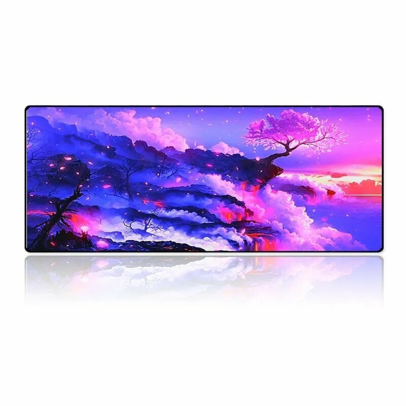 Cherry Blossom Коврик для мышки, XXL, бежевый, бордовый, игровая гарнитура с микрофоном для компьютера и ноутбука