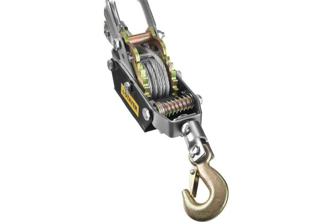 Лебедка ручная STAYER MAXPull 4310-1, 4 т, 3м, сталь, с барабаном, серая