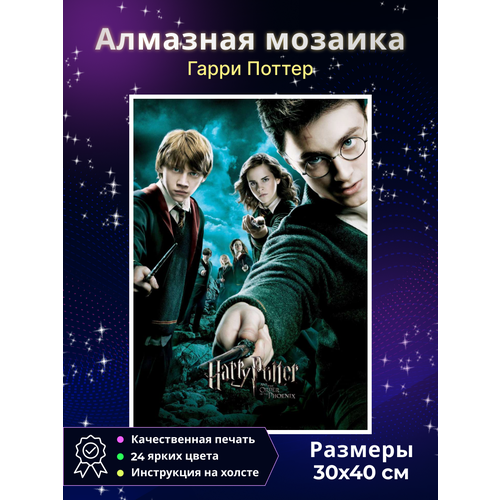 фото Алмазная мозаика fantasy earth "гарри поттер", основа пвх, 30x40 см
