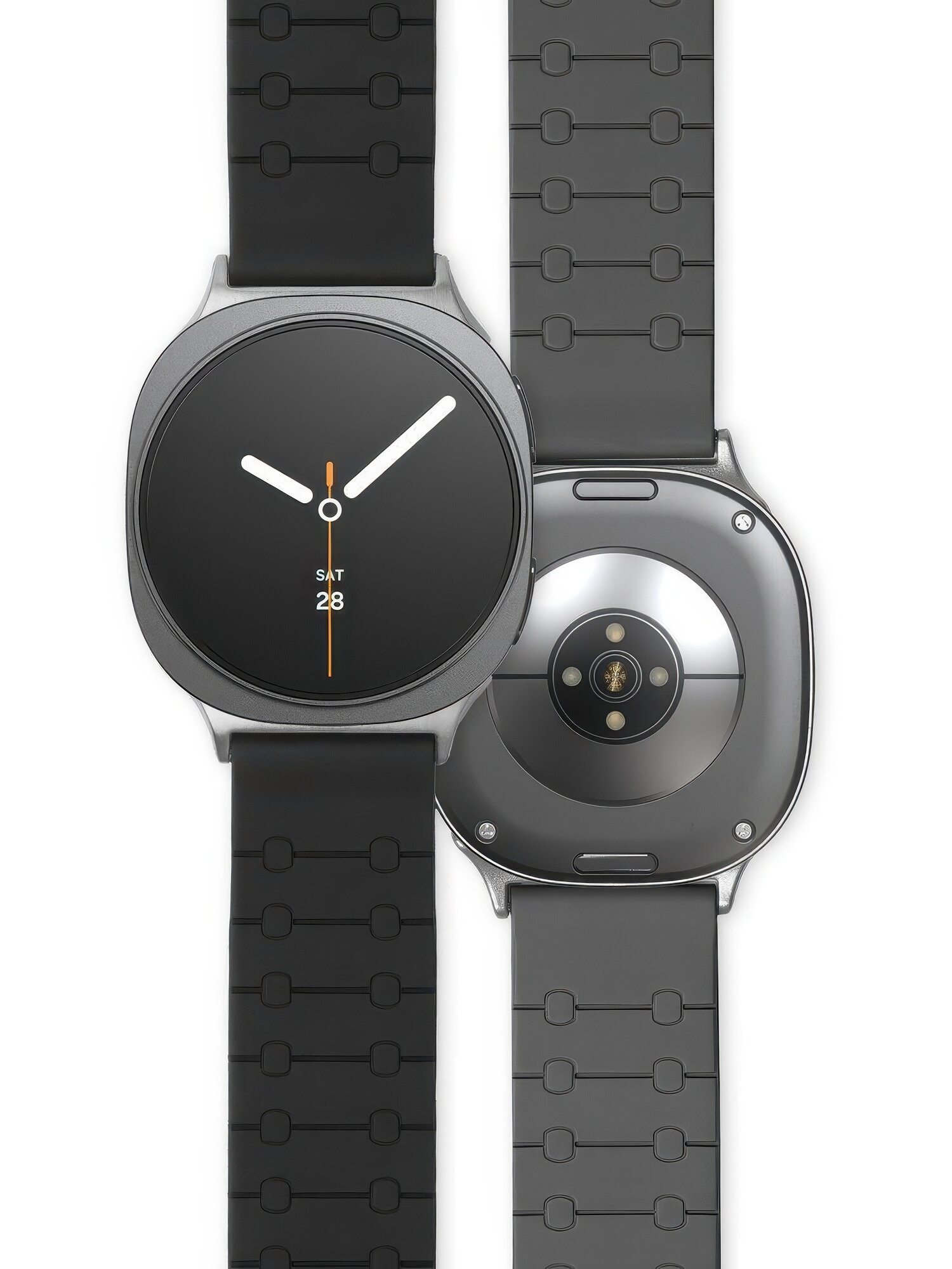 Ремешок Araree Link Strap для Galaxy Watch8, силикон, черно-серый