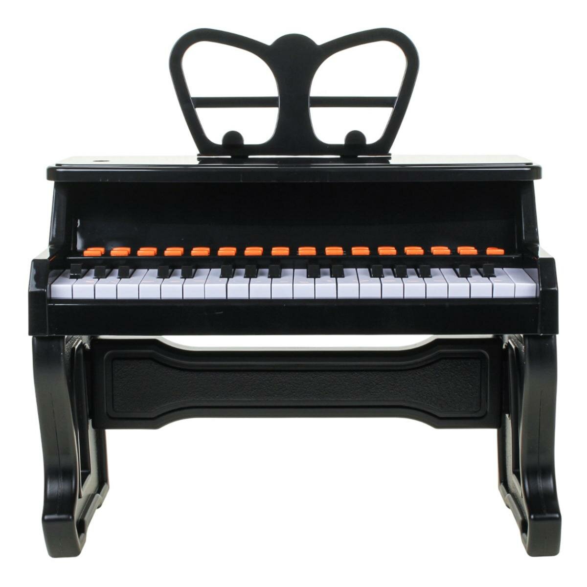 Пианино музыкальная игрушка на батарейках, миниатюрное, красное или черное, 41.5х24х16 см