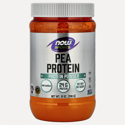 Изображение товара NOW Foods, Sports, гороховый протеин, без добавок, 340 г (12 унций)