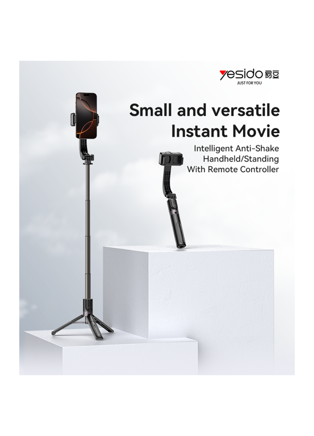 Стабилизатор Yesido SF28, для селфи, с пультом ДУ, ручной/напольный