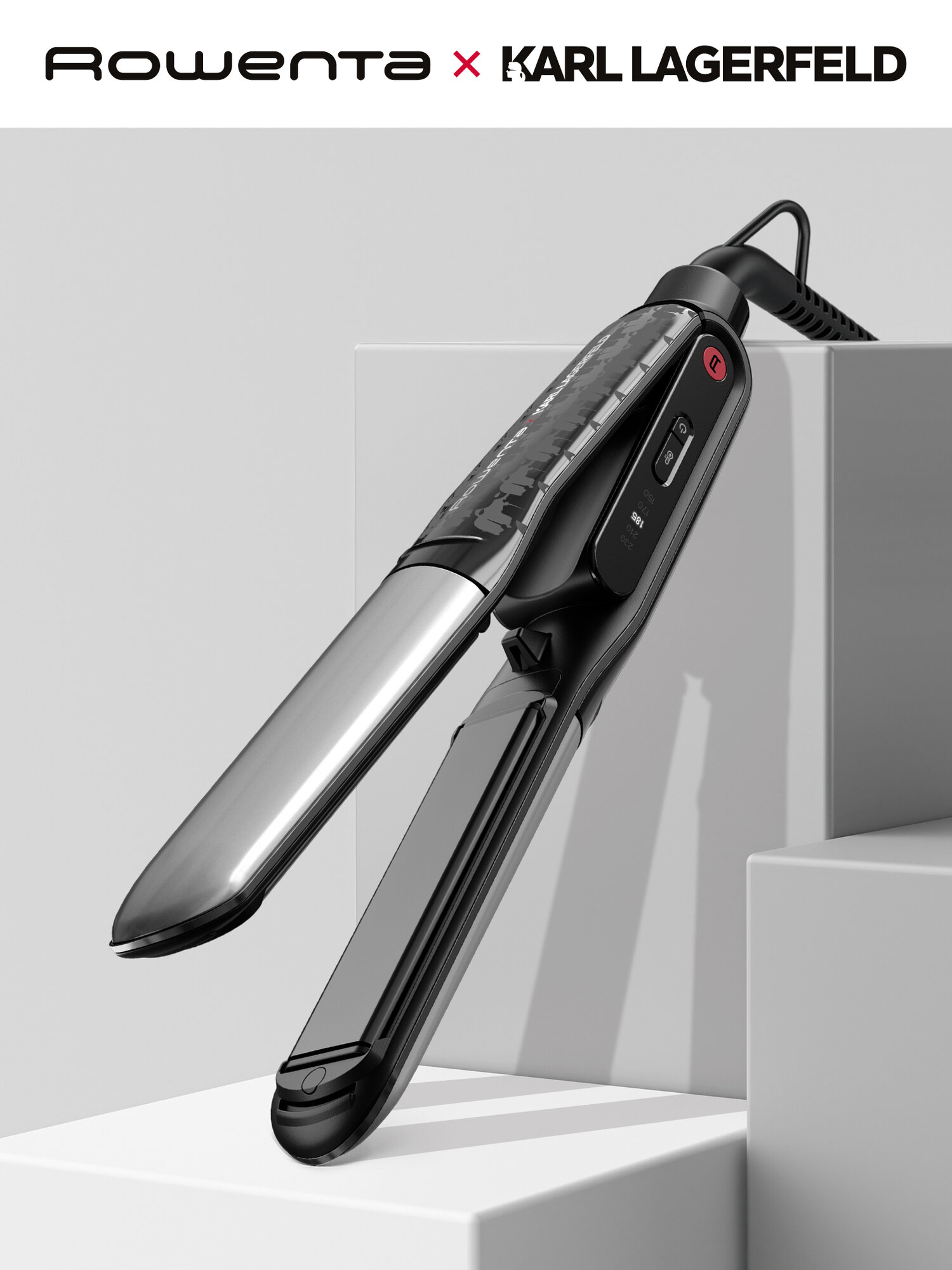 Выпрямитель для волос Rowenta Karl Lagerfeld SF712LE0, плавающие пластины, ионизация