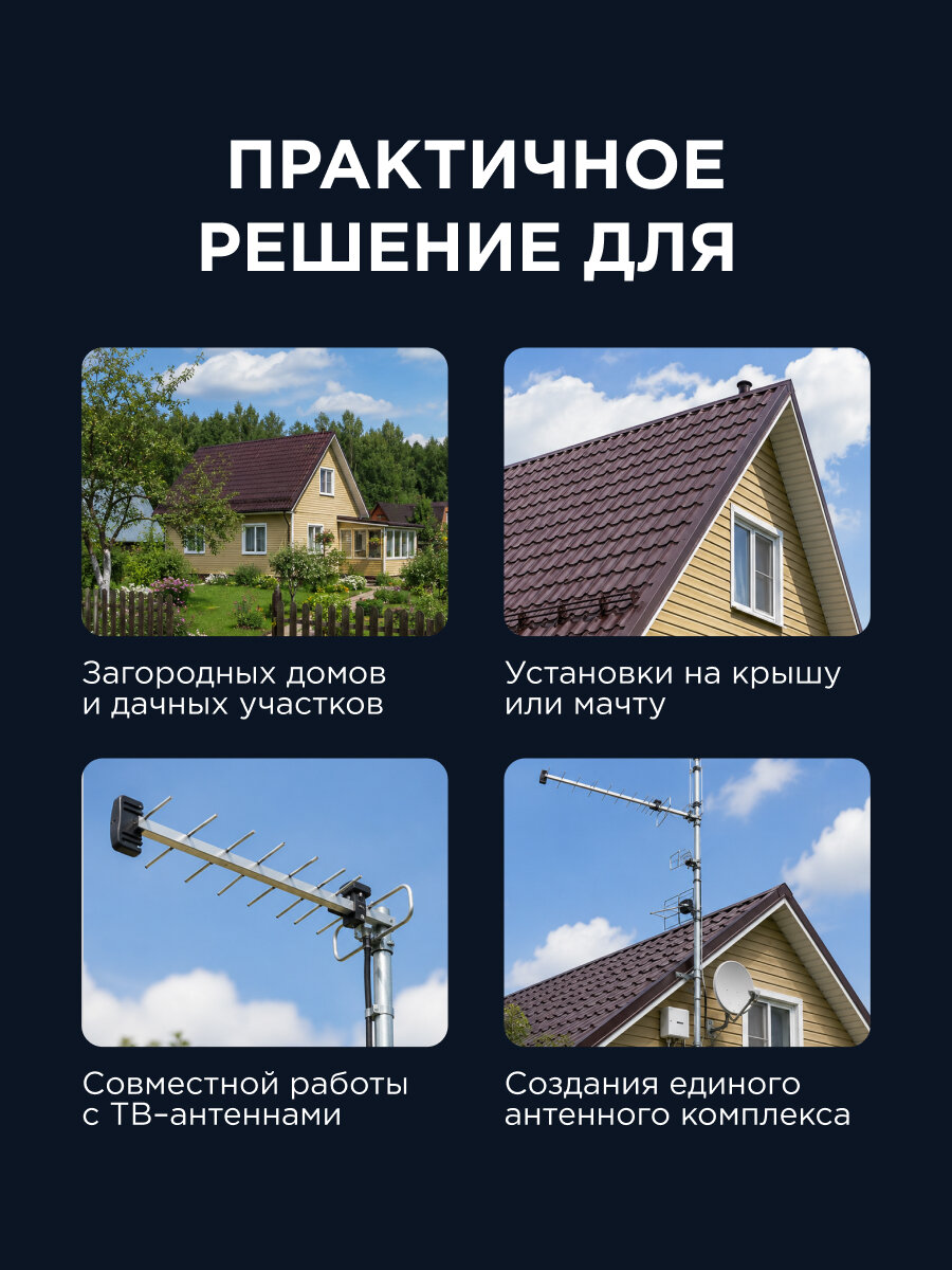 Антенна FM для радиоприемника уличная наружная, на крышу для дачи, RX-553, REXANT — фото 1