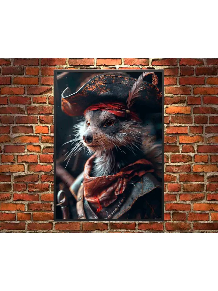 Животное-куница Пират 3, Плакат 30x42см