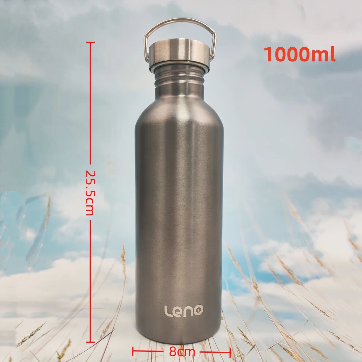 Стальная бутылка для воды Leno 1000ml, 25.5 см
