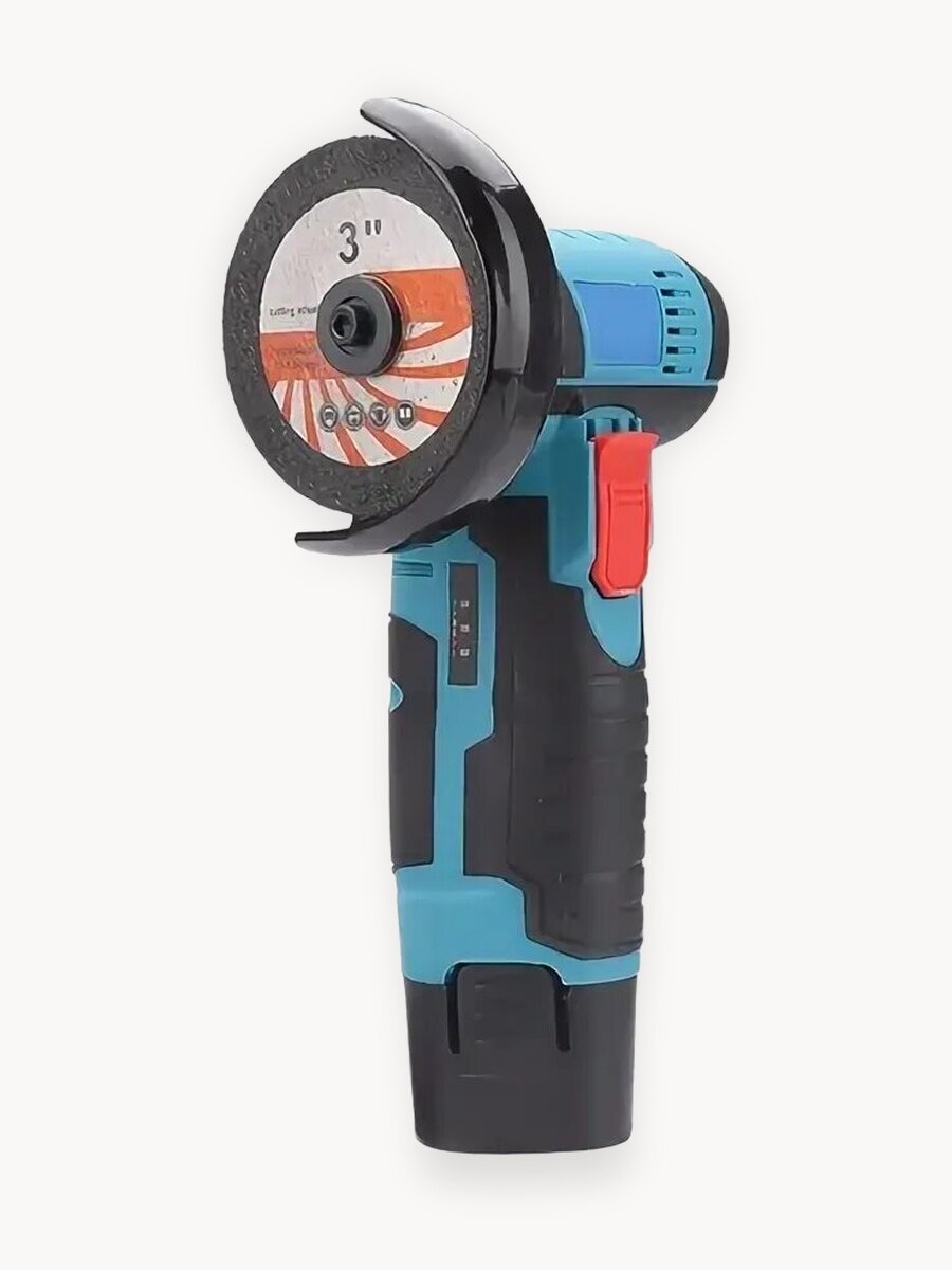 Мини УШМ аккумуляторная, Болгарка 19500об/мин 2 акб, 2 диска и зу, 19500 об/минуту коробка