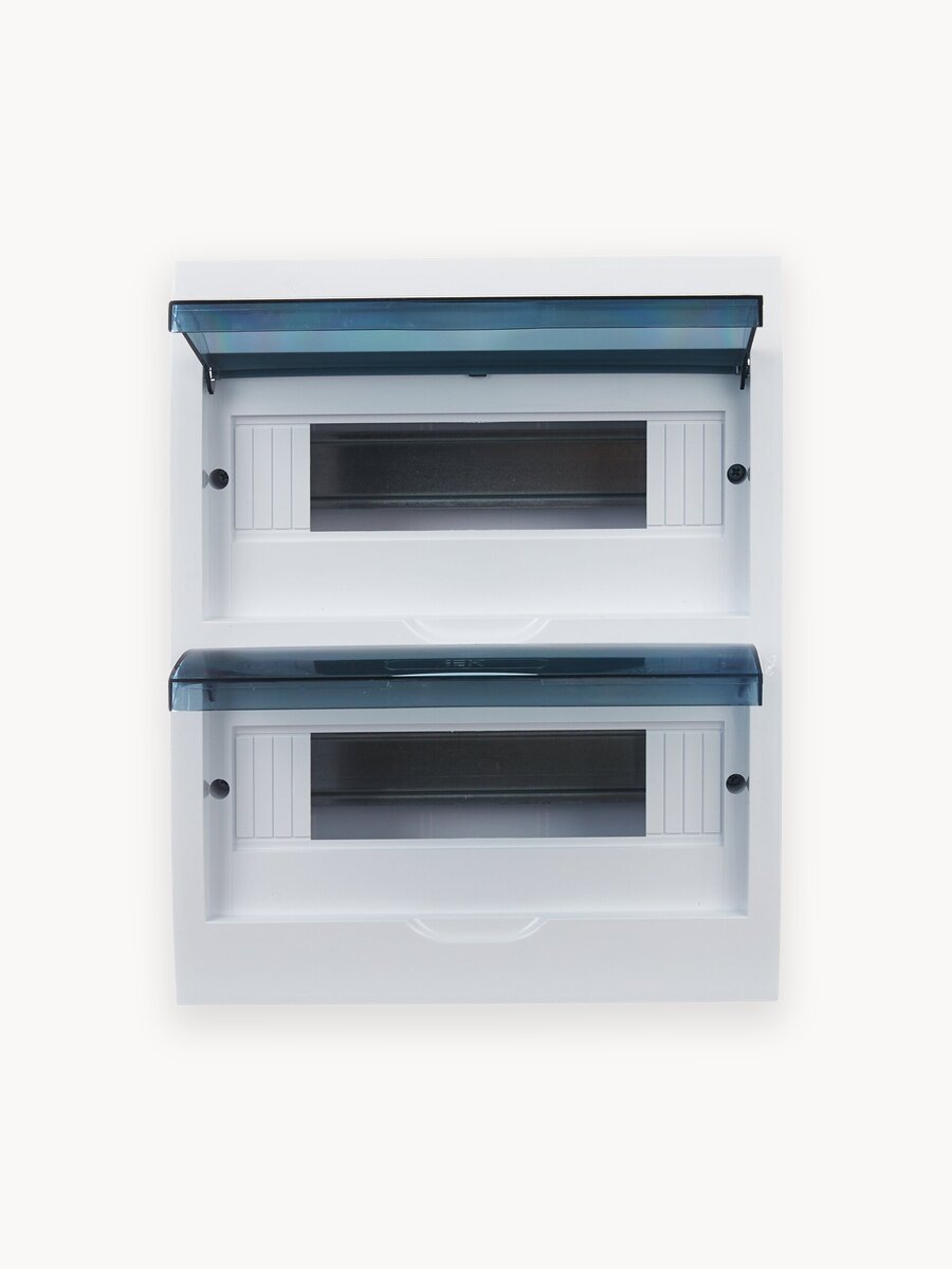 Щит распределительный IEK ЩРН-П-24, навесной, пластиковый, белый, прозрачная дверца, IP41, 24 модуля