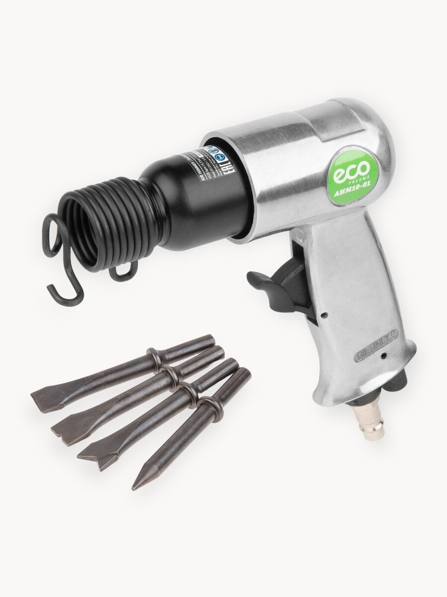 Пневмомолоток ECO AHM10-01, 4500 ударов в минуту, с долотом, корпус алюминий