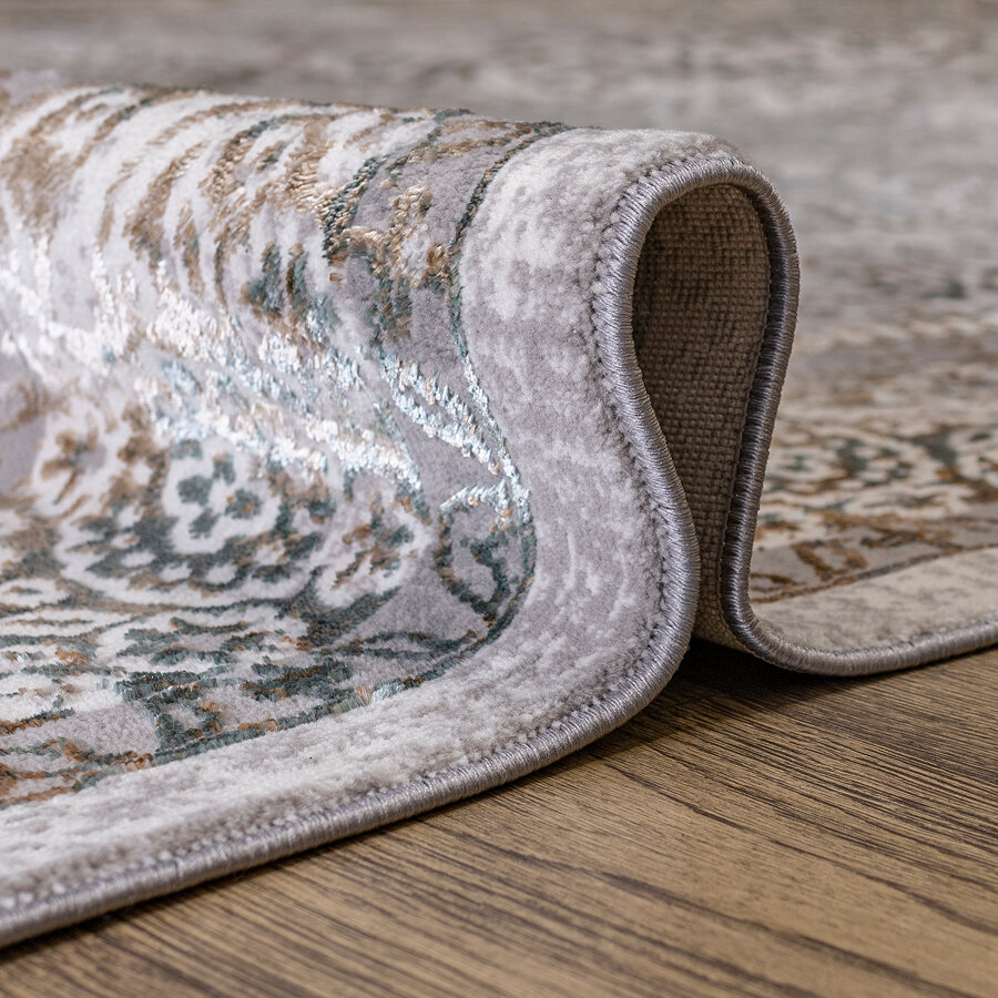 Ковер Турецкий Ascona дизайн 4323A цвет GRI / GRI Овал 0.8x1.5м