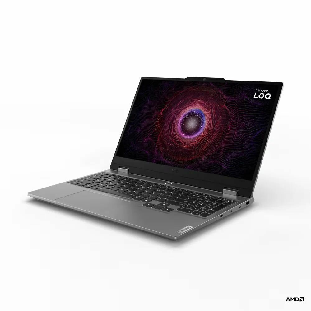 15.6" Игровой ноутбук Lenovo LOQ 15ARP9, AMD Ryzen 7 7435HS 3.1 ГГц, RAM 16 ГБ LPDDR5х, SSD 512 ГБ, NVIDIA GeForce RTX 4070 (8ГБ), Windows 11 Pro + MS Office Pro, Серый, Русская раскладка — фото 1