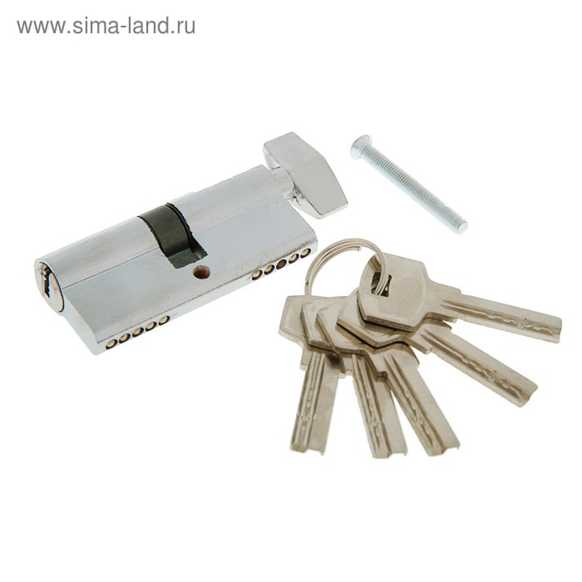 Цилиндровый механизм 70 мм с вертушкой перфор. ключ 5 ключей цвет хром