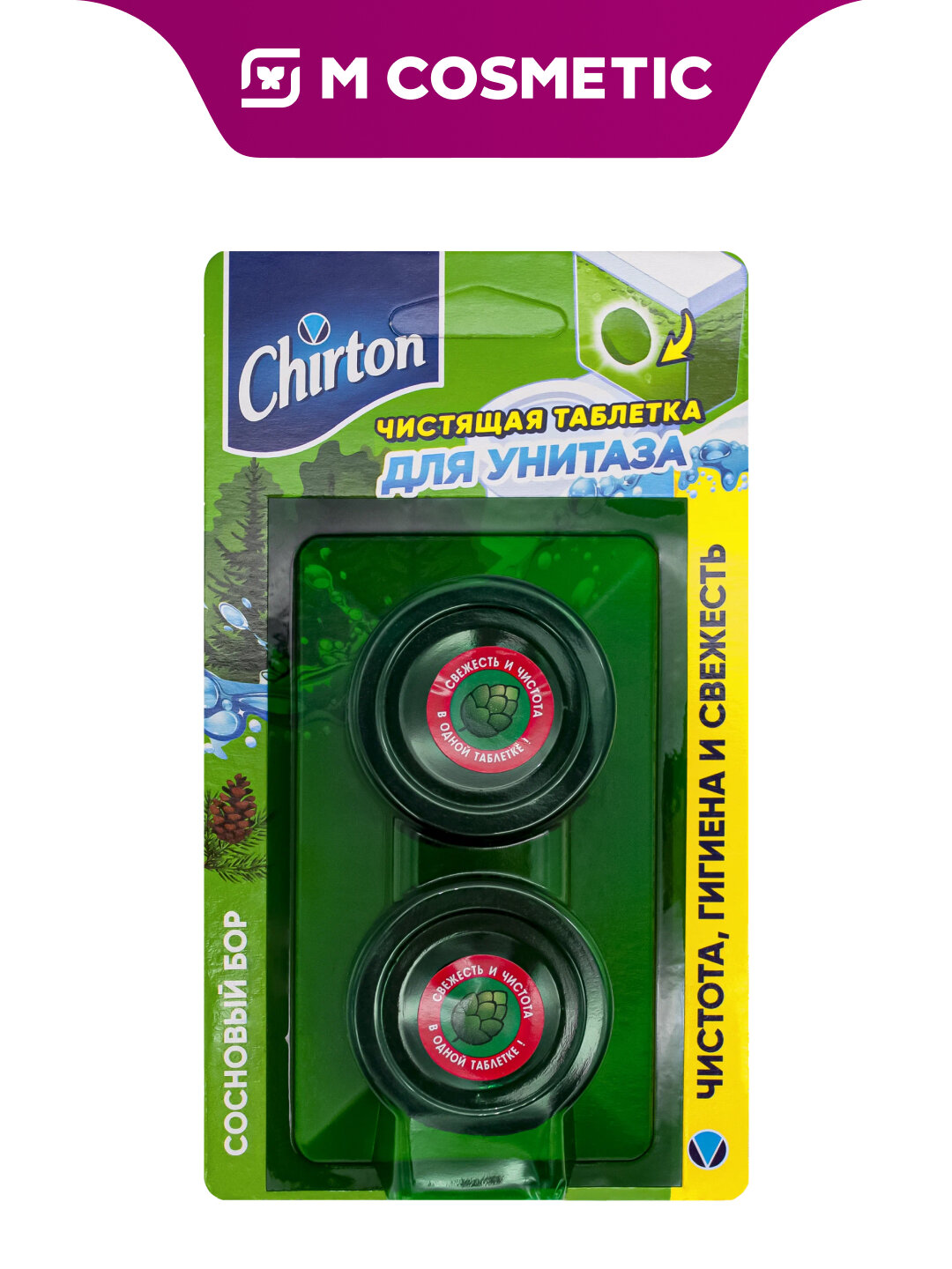 Таблетка для чистки унитаза Chirton "Сосновый Бор", 100мл, 1 шт