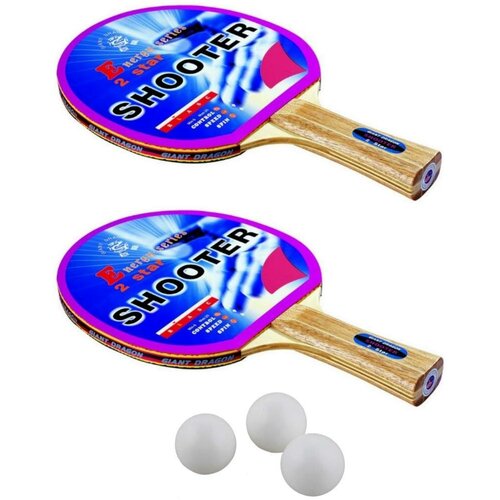 Набор для настольного тенниса GIANT DRAGON Shooter E92201 красный набор для большого тенниса silapro 2 ракетки мяч в че ле металл пластик