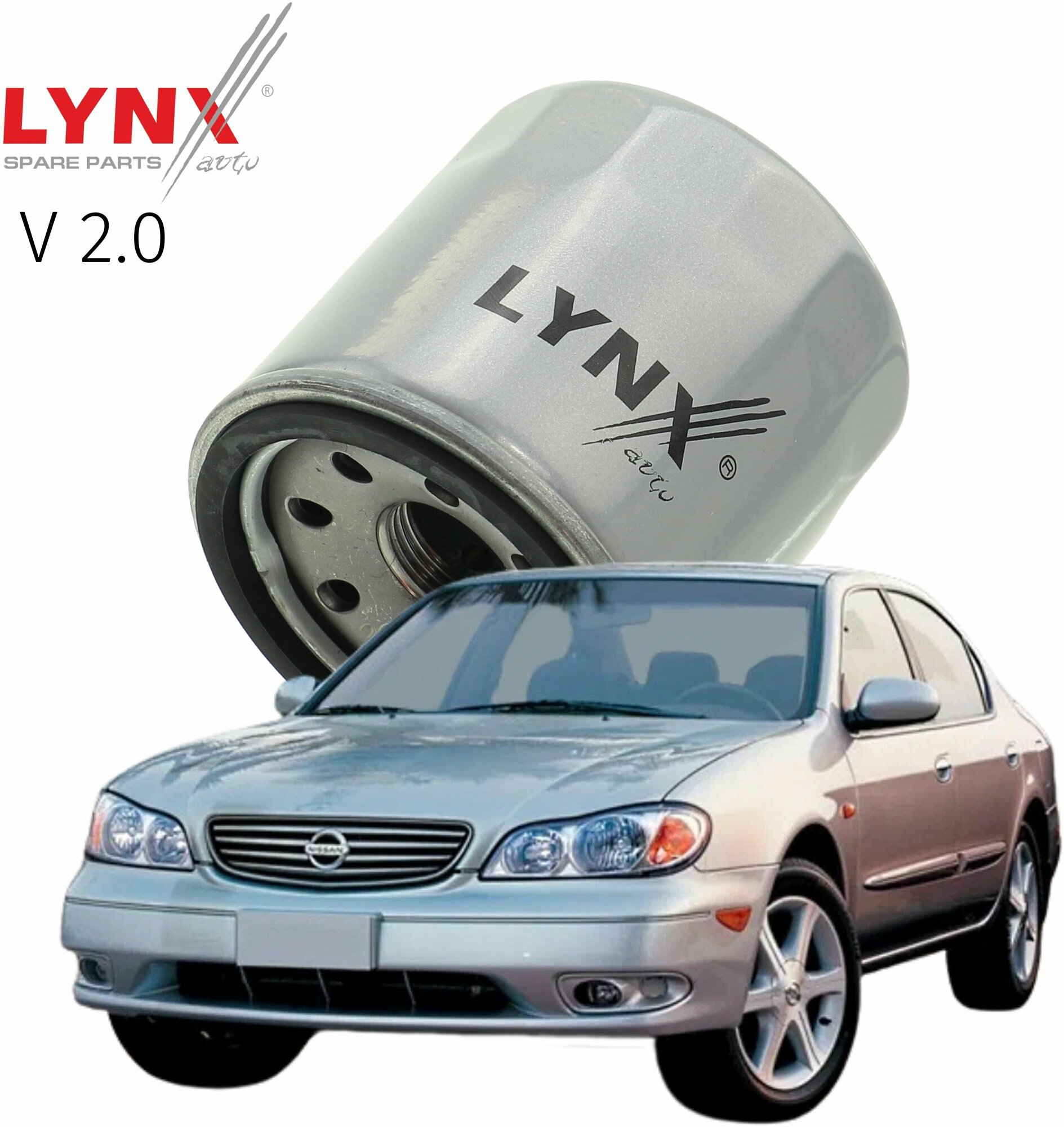 Фильтр масляный Nissan Maxima (5) A33 / Ниссан Максима 2000 2001 2002 2003 2004 2005 2006 V2.0 VQ20DE / 1шт LYNXauto