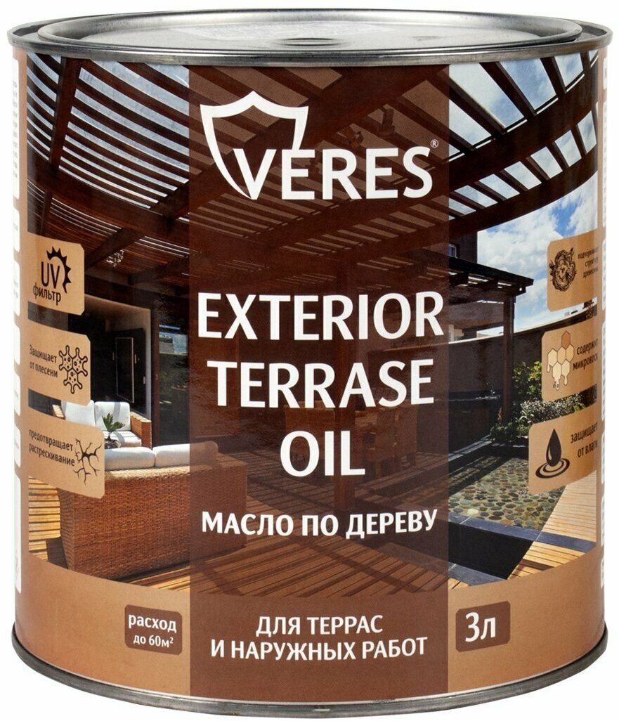 Масло для дерева Veres Exterior Terrase Oil, 3 л, палисандр