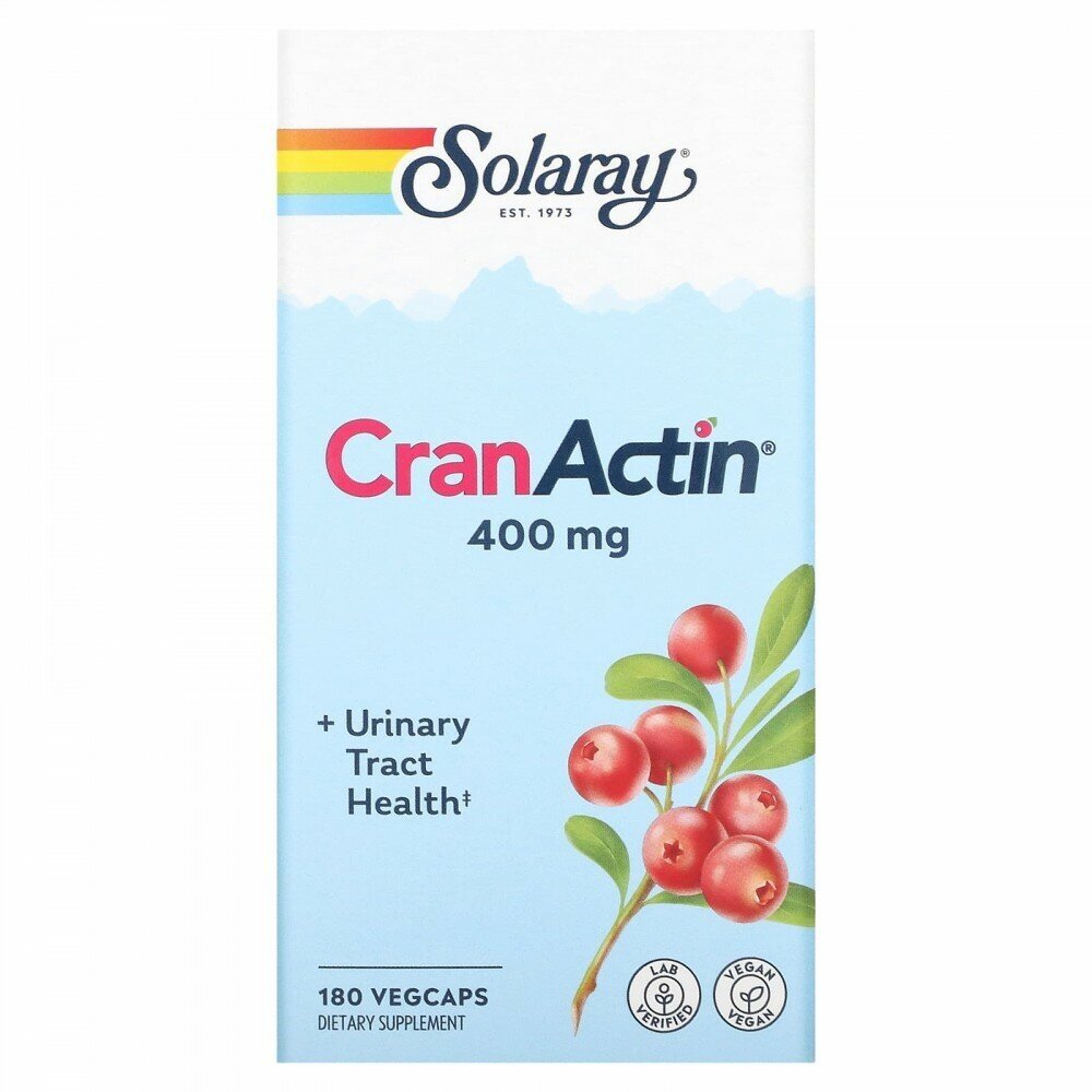 Solaray CranActin здоровье мочевыводящих путей 180 растительных капсул