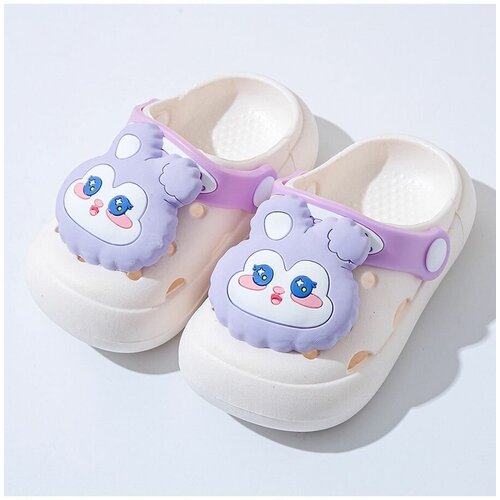Сабо нескользящая подошва, размер 23, фиолетовый, белый