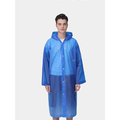 фото Дождевик с капюшоном, плащ накидка от дождя без резинки на рукаве, eva raincoat (черный)