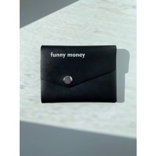 фото Кошелек antispam, натуральная кожа, зернистая фактура, на кнопках, отделения для карт и монет, черный