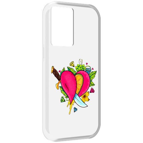 Чехол MyPads Фруктовое сердце для OnePlus Nord N20 SE задняя-панель-накладка-бампер чехол задняя панель накладка бампер mypads фруктовое сердце для tcl 10 se противоударный
