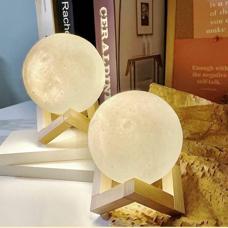 Светильник лунный шар, ночник луна, шар под раскраску, прикроватный светильник - фотография № 6