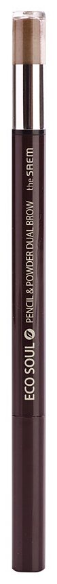 THE SAEM Карандаш д/бровей (карандаш-пудра) Eco Soul Pencil & Powder Dual Brow 02. Deep Brown 0,5гр*0,3гр