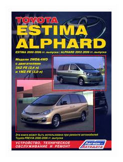 Автор не указан "Toyota Estima / Alphard. Estima 2000-2006 гг. выпуска. Alphard 2002-2008 гг. выпуска. Модели 2WD & 4WD с двигателями 2AZ-FE (2,4 л.) и 1MZ-FE (3,0 л.). Устройство, техническое обслуживание и ремонт"