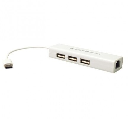 Разветвитель Ks-is USB Type C - 3 x USB 2.0 + RJ-45 LAN (KS-339)