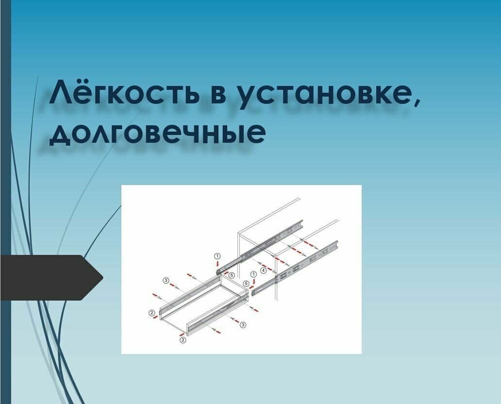 Направляющие шариковые полного выдвижения для ящиков 100% Н-35 300мм мфк-торг NP-300-35 - фотография № 3