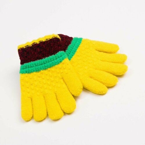Перчатки Minaku зимние, размер 15, желтый