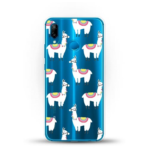 фото Силиконовый чехол белые ламы на huawei nova 3e andy & paul