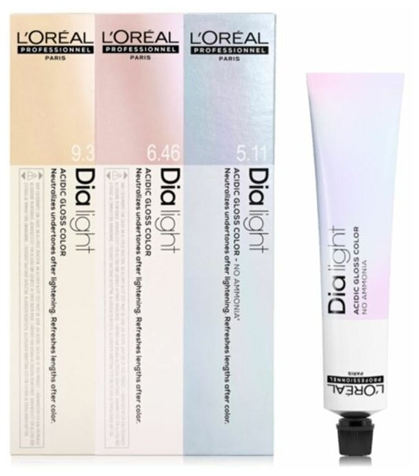 Краска для волос L'Oreal Professionnel Coloring Hair DIA Light Acidic Gloss Color No Ammonia, Полуперманентный краситель-блеск для волос без аммиака на основе кислого рН, 9.82