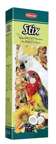 Лакомство для птиц Padovan Stix parrots для крупных попугаев фруктовые