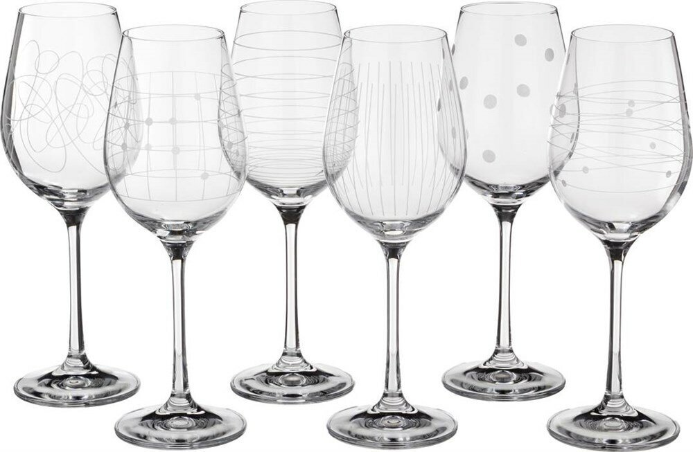 Набор бокалов для вина из 6 шт "Виола микс" 250 мл H=21 см