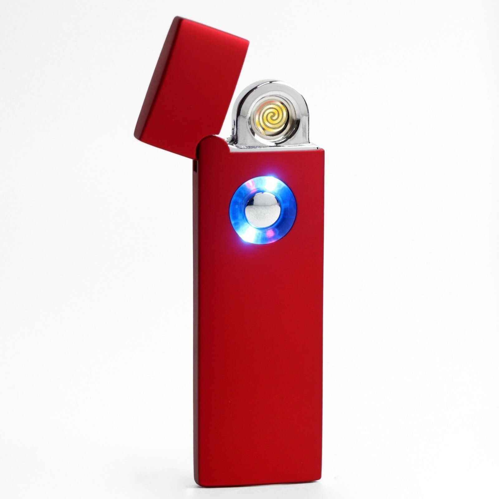 Зажигалка электронная, USB, спираль, 2.5 х 8 см, красная - фотография № 6