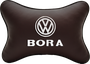 Подушка на подголовник экокожа Coffee с логотипом автомобиля VOLKSWAGEN Bora