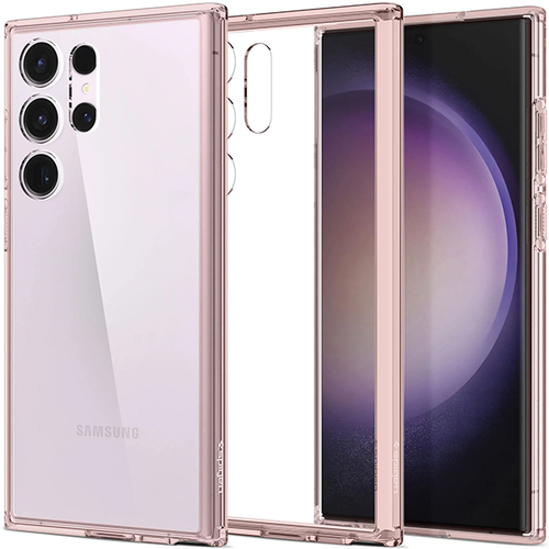 Чехол Spigen Ultra Hybrid для Samsung Galaxy S23 Ultra (ACS06079) розовый/прозрачный