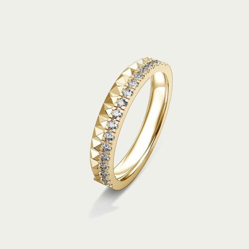 Кольцо DIAMDOR, желтое золото, 585 проба, бриллиант, размер 18, бесцветный