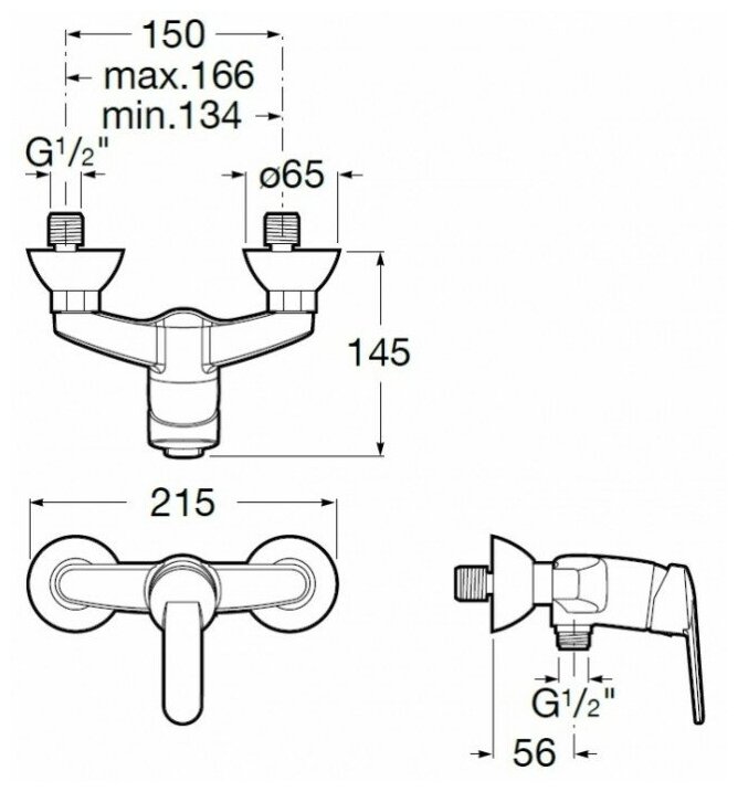 Victoria A5A2125C0M Смеситель для душа (1/2", однозахватный, картридж) Roca - фото №2