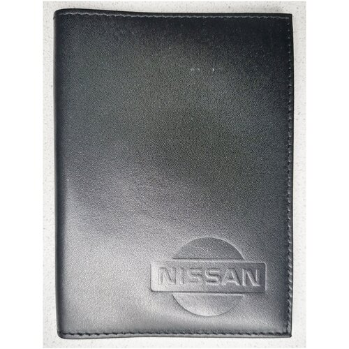 Обложка для авто-документов с логотипом NISSAN. Материал - натуральная кожа.TM MUSTANG.