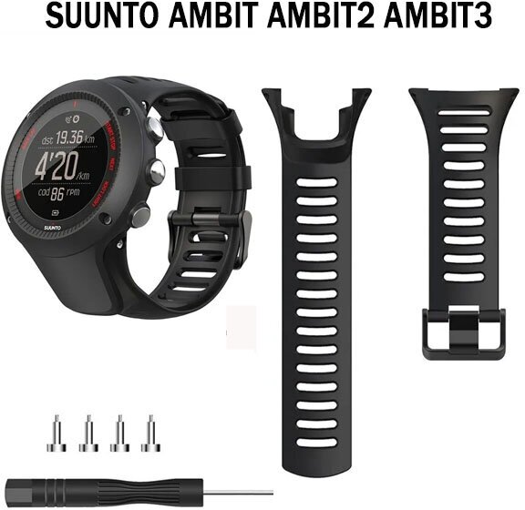 Ремешок для Suuntu Ambit , Ambit 2, Ambit 3 браслет силиконовый (черный)