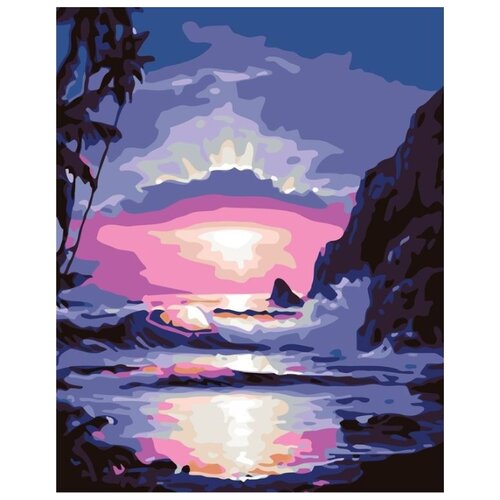 Картина по номерам Закат на море, 40x50 см